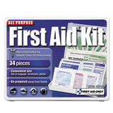 All-purpose First Aid Kit, 21 Pieces, 4 3-4 X 3 X 1-2, Blue-white