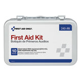 Unitized First Aid Kit For 10 People, 64-pieces, Osha-ansi, Metal Case