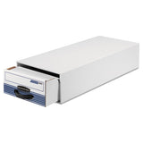 Stor-drawer Steel Plus Extra Space-savings Storage Drawers, 10.5" X 25.25" X 5.25", White-blue, 12-carton