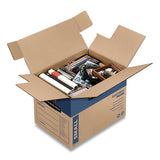 Smoothmove Prime Moving-storage Boxes, Small, Regular Slotted Container (rsc), 16" X 12" X 12", Brown Kraft-blue, 10-carton