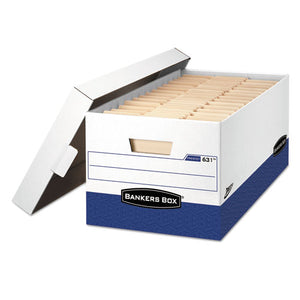Presto Heavy-duty Storage Boxes, Letter Files, 13" X 16.5" X 10.38", White-blue, 12-carton