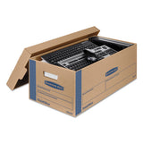 Smoothmove Prime Moving And Storage Boxes, Small, Half Slotted Container (hsc), 24" X 12" X 10", Brown Kraft-blue, 8-carton