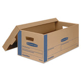 Smoothmove Prime Moving And Storage Boxes, Small, Half Slotted Container (hsc), 24" X 12" X 10", Brown Kraft-blue, 8-carton