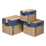 Smoothmove Prime Moving And Storage Boxes, Large, Half Slotted Container (hsc), 24" X 15" X 10", Brown Kraft-blue, 8-carton