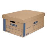 Smoothmove Prime Moving And Storage Boxes, Large, Half Slotted Container (hsc), 24" X 15" X 10", Brown Kraft-blue, 8-carton