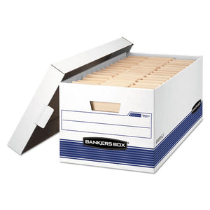 Stor-file Medium-duty Storage Boxes, Letter Files, 12.88" X 25.38" X 10.25", White-blue, 4-carton
