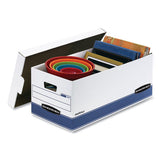 Stor-file Medium-duty Storage Boxes, Letter Files, 12.88" X 25.38" X 10.25", White-blue, 4-carton