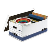 Stor-file Medium-duty Storage Boxes, Legal Files, 15.88" X 25.38" X 10.25", White-blue, 4-carton