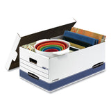 Stor-file Medium-duty Storage Boxes, Legal Files, 15.88" X 25.38" X 10.25", White-blue, 12-carton