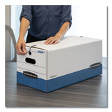 Stor-file Medium-duty Strength Storage Boxes, Legal Files, 15.25" X 19.75" X 10.75", White-blue, 4-carton