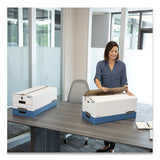 Stor-file Medium-duty Strength Storage Boxes, Legal Files, 15.25" X 19.75" X 10.75", White-blue, 4-carton