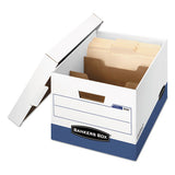 R-kive Heavy-duty Storage Boxes With Dividers, Letter-legal Files, 12.75" X 16.5" X 10.38", White-blue, 12-carton