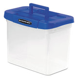 Heavy-duty Portable File Box, Letter Files, 14.25" X 8.63" X 11.06", Clear-blue