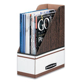Corrugated Cardboard Magazine File, 4 X 9 X 11 1-2, Wood Grain, 12-carton