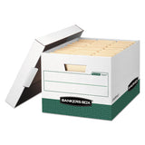 R-kive Heavy-duty Storage Boxes, Letter-legal Files, 12.75" X 16.5" X 10.38", White-green, 12-carton