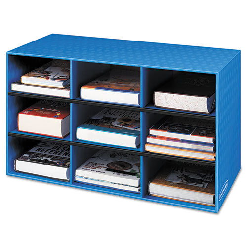 Classroom Literature Sorter, 9 Compartments, 28 1-4 X 13 X 16, Blue