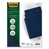 Executive Leather-like Presentation Cover, Round, 11-1-4 X 8-3-4, Navy, 50-pk