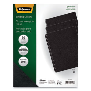 Executive Leather-like Presentation Cover, Round, 11-1-4 X 8-3-4, Black, 50-pk