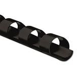 Plastic Comb Bindings, 1-4" Diameter, 20 Sheet Capacity, Black, 25 Combs-pack