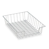 Wire Desk Tray Organizer, 1 Section, Letter Size Files, 10" X 14.13" X 3", Silver