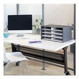 Decorative Sorter, 8 Letter Sections, 19 1-2 X 12 3-8 X 10 1-4, Black-gray Pinstripe