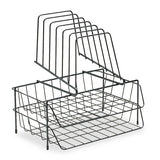 Wire Double Tray With Step File Sorter, 8 Sections, Letter Size Files, 13.88" X 10.13" X 14", Black