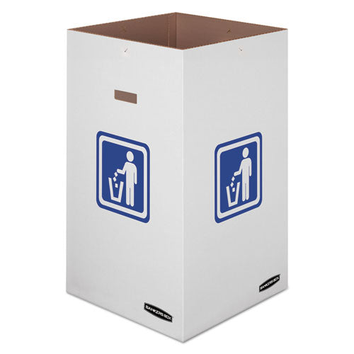 Waste And Recycling Bin, 42 Gal, White, 10-carton