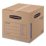 Smoothmove Basic Moving Boxes, Medium, Regular Slotted Container (rsc), 18" X 18" X 16", Brown Kraft-blue, 20-bundle