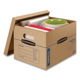 Smoothmove Classic Moving And Storage Boxes, Small, Half Slotted Container (hsc), 15 X 12 X 10, Brown Kraft-blue, 10-carton