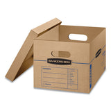 Smoothmove Classic Moving And Storage Boxes, Small, Half Slotted Container (hsc), 15 X 12 X 10, Brown Kraft-blue, 10-carton