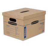 Smoothmove Classic Moving-storage Boxes, Small, Half Slotted Container (hsc), 15" X 12" X 10", Brown Kraft-blue, 15-carton