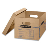 Smoothmove Classic Moving-storage Boxes, Small, Half Slotted Container (hsc), 15" X 12" X 10", Brown Kraft-blue, 20-carton