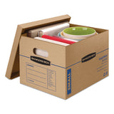 Smoothmove Classic Moving-storage Boxes, Small, Half Slotted Container (hsc), 15" X 12" X 10", Brown Kraft-blue, 20-carton