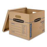 Smoothmove Classic Moving And Storage Boxes, Assorted Sizes, Half Slotted Container (hsc), Brown Kraft-blue, 12-carton
