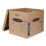 Smoothmove Classic Moving And Storage Boxes, Large, Half Slotted Container (hsc), 21" X 17" X 17", Brown Kraft-blue, 5-carton