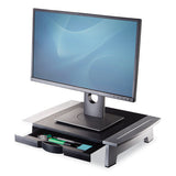 Office Suites Standard Monitor Riser, For 21" Monitors, 19.78" X 14.06" X 4" To 6.5", Black-silver, Supports 80 Lbs