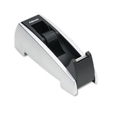 Office Suites Desktop Tape Dispenser, 1" Core, Plastic, Heavy Base, Black-silver