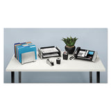 Office Suites Desktop Tape Dispenser, 1" Core, Plastic, Heavy Base, Black-silver