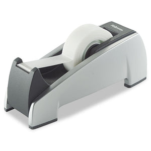 Office Suites Desktop Tape Dispenser, 1" Core, Plastic, Heavy Base, Black-silver