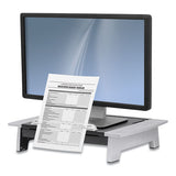 Office Suites Monitor Riser Plus, 19.88" X 14.06" X 4" To 6.5", Black-silver, Supports 80 Lbs