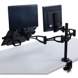 Professional Series Depth Adjustable Monitor Arm, 360 Degree Rotation, 37 Degree Tilt, 360 Degree Pan, Black, Supports 24 Lb