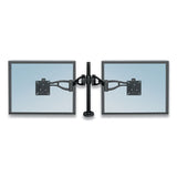 Professional Series Depth Adjustable Dual Monitor Arm, 360 Deg Rotation, 37 Deg Tilt, 360 Deg Pan, Black, Supports 24 Lb