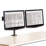 Professional Series Depth Adjustable Dual Monitor Arm, 360 Deg Rotation, 37 Deg Tilt, 360 Deg Pan, Black, Supports 24 Lb