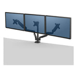 Platinum Series Triple Monitor Arm For 27" Monitors, 360 Deg Rotation, +85--20 Deg Tilt, 360 Deg Pan, Black, Supports 20 Lb