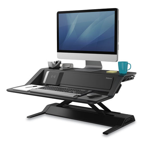 Lotus Dx Sit-stand Workstation, 32.75w X 24.25d X 22.5h, Black