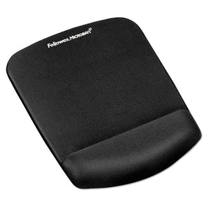 Plushtouch Mouse Pad With Wrist Rest, Foam, Black, 7.25 X 9.38