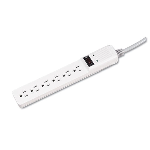 Basic Home-office Surge Protector, 6 Outlets, 6 Ft Cord, 450 Joules, Platinum