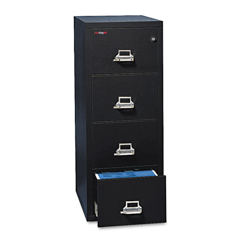 Four-drawer Vertical File, 17.75w X 25d X 52.75h, Ul Listed 350 Degree For Fire, Letter, Black