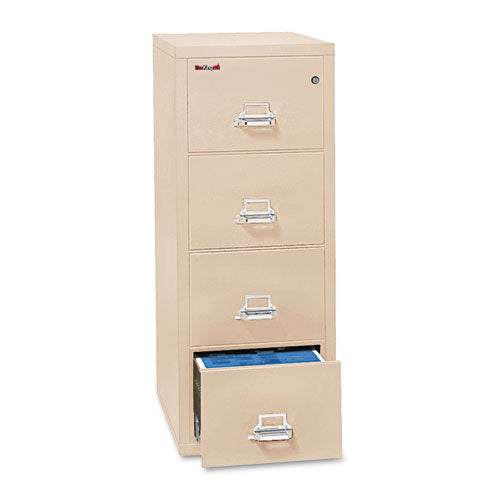 Four-drawer Vertical File, 17.75w X 25d X 52.75h, Ul Listed 350 Degree, Letter, Parchment