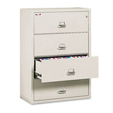 Four-drawer Lateral File, 31.13w X 22.13d X 52.75h, Ul Listed 350 Degree, Letter-legal, Parchment